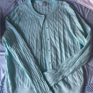 J.Crew Cable Knit Teal Sweater